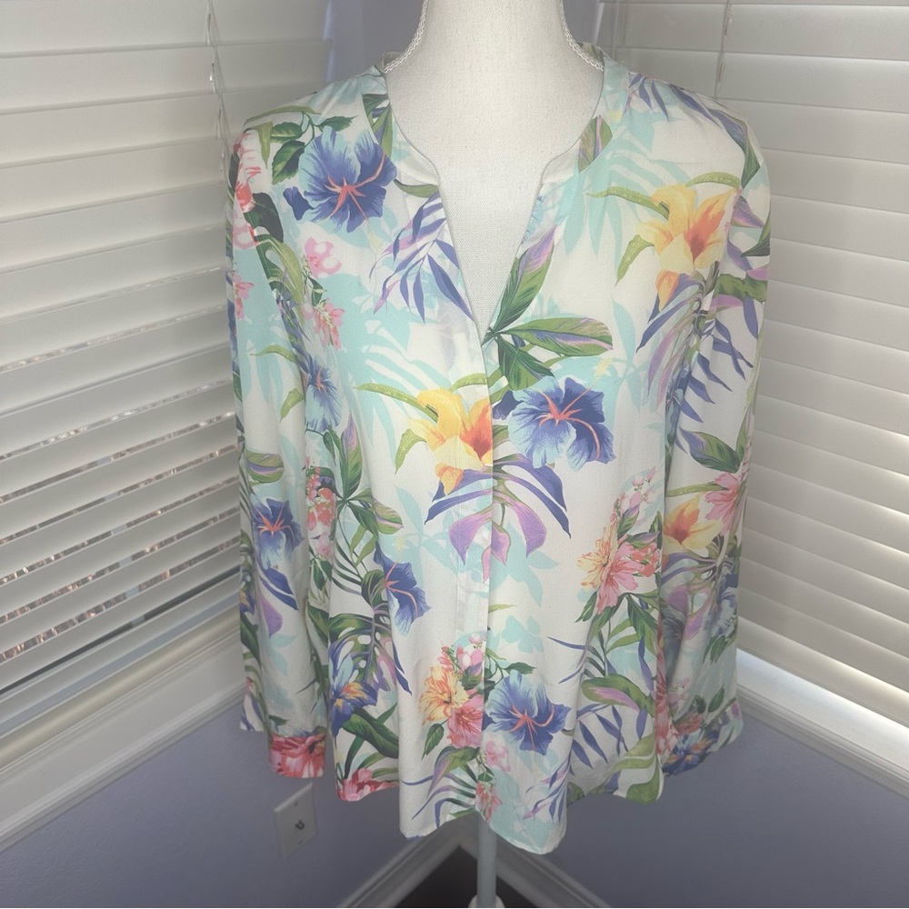 Tommy Bahama Floral Blouse - White and Multicolor